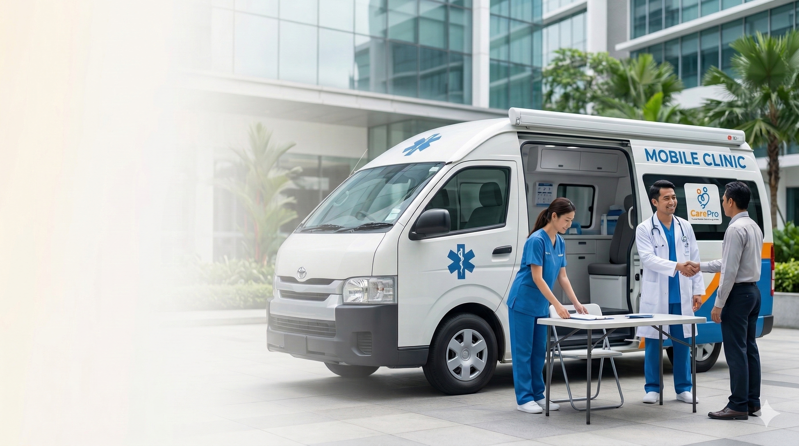 Care Pro Mobile Clinic Vehicle on Site